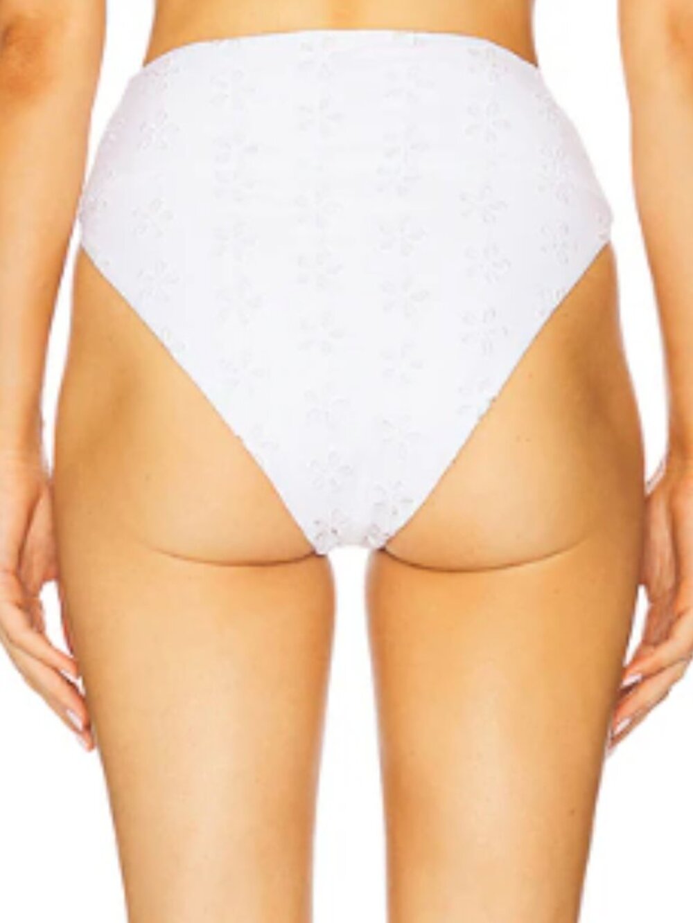 Beach Riot Hazel High Waist Bikini Bottom White Magnolia Eyelet – Medium – NWOT